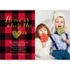 Red Plaid Holiday Photo Moving Announcements Image 4 of 6
